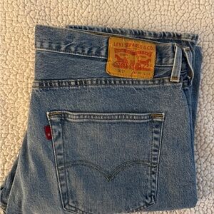 Levi's Classic Blue 501 Button Fly Jeans with Iconic Patch